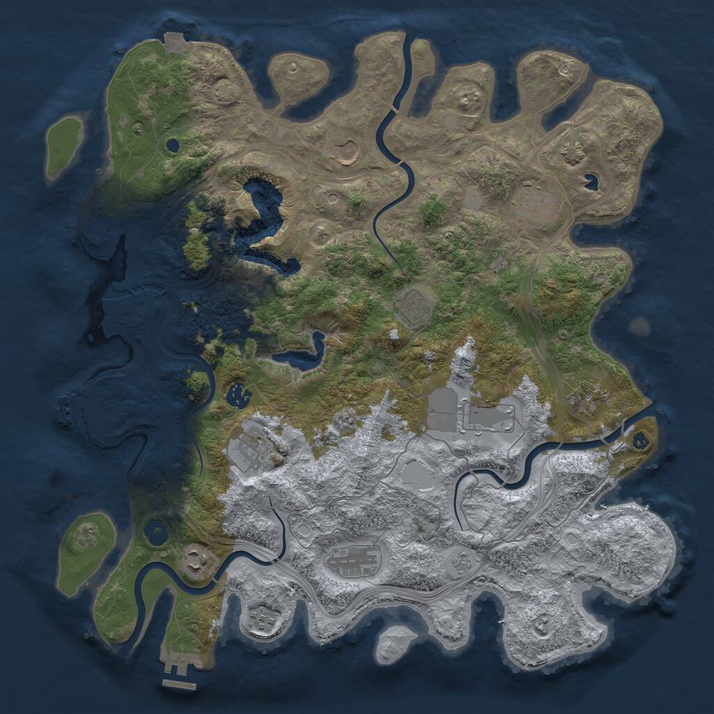 Rust Map: Procedural Map, Size: 4300, Seed: 55000, 16 Monuments