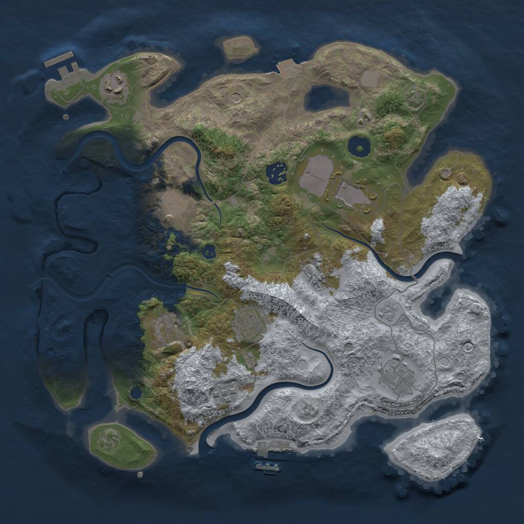 Rust Map: Procedural Map, Size: 3500, Seed: 424711395, 15 Monuments