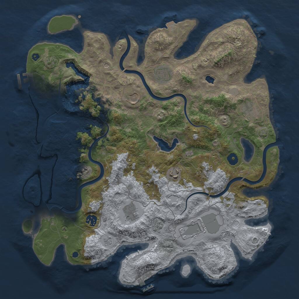 Rust Map: Procedural Map, Size: 4000, Seed: 262647882, 15 Monuments