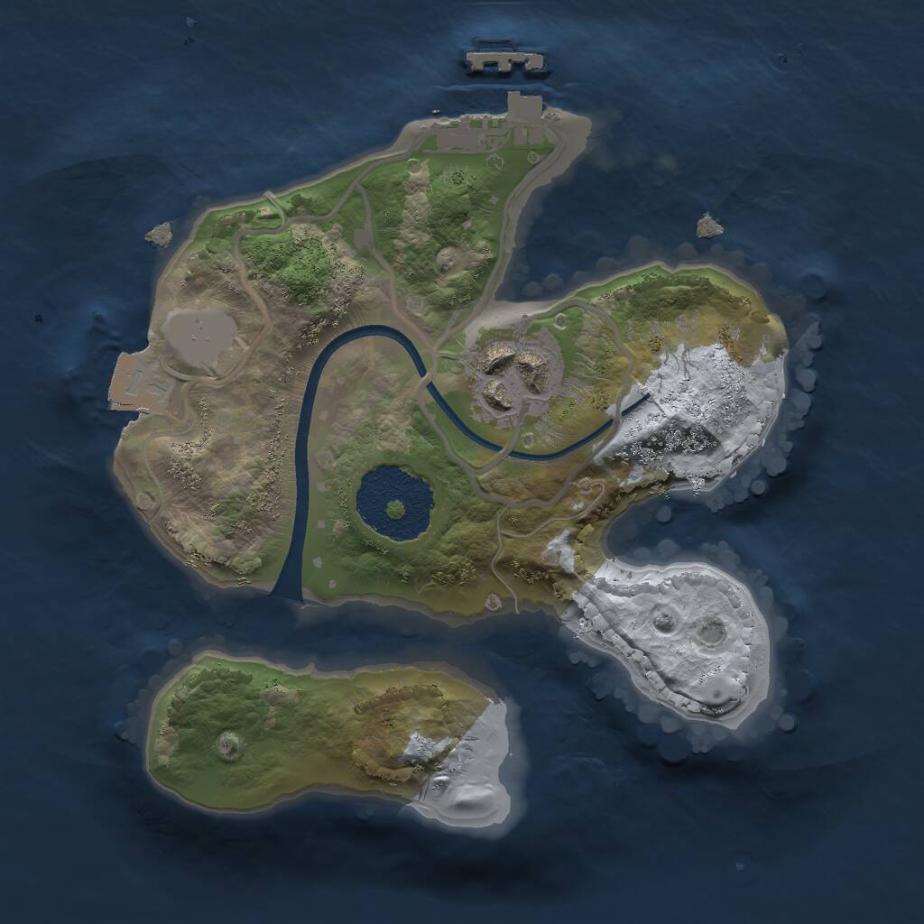 Rust Map: Procedural Map, Size: 1850, Seed: 1949346, 3 Monuments