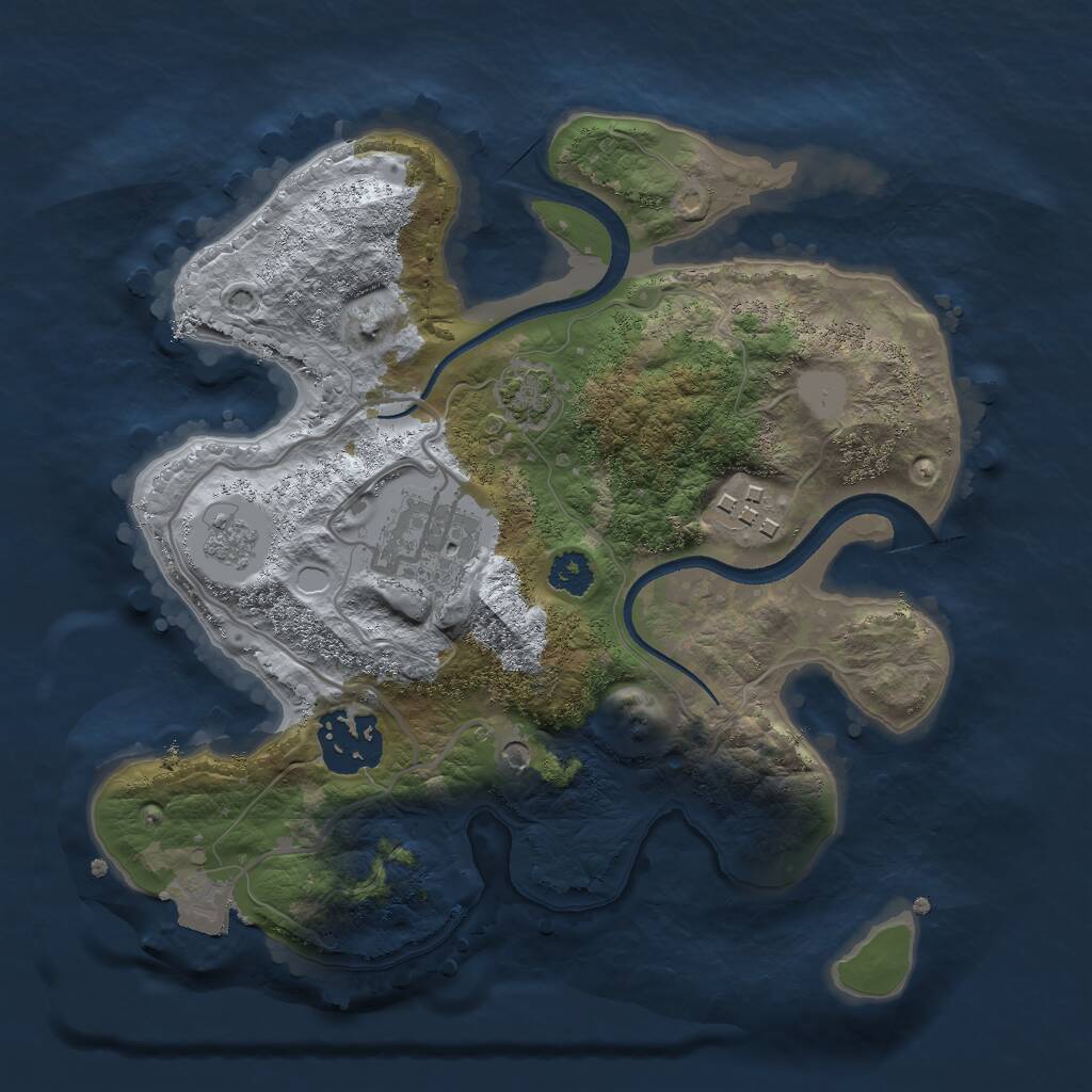 Rust Map: Procedural Map, Size: 2500, Seed: 6988, 7 Monuments