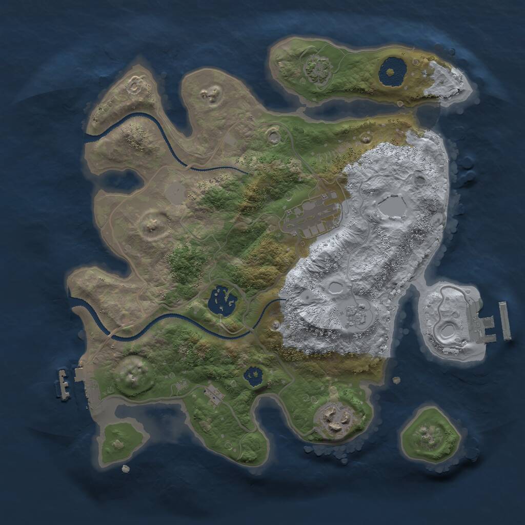 Rust Map: Procedural Map, Size: 2753, Seed: 253934853, 8 Monuments