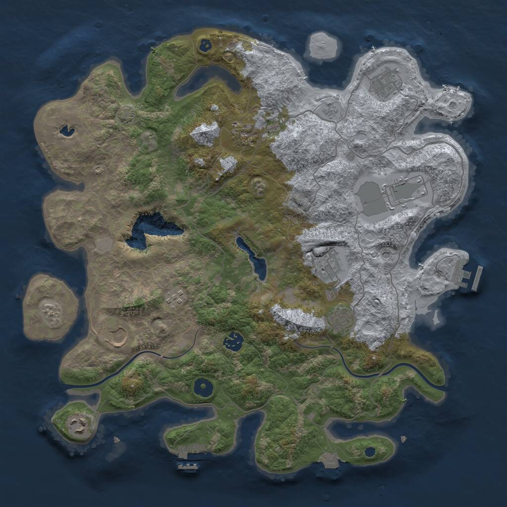 Rust Map: Procedural Map, Size: 4000, Seed: 68992475, 15 Monuments