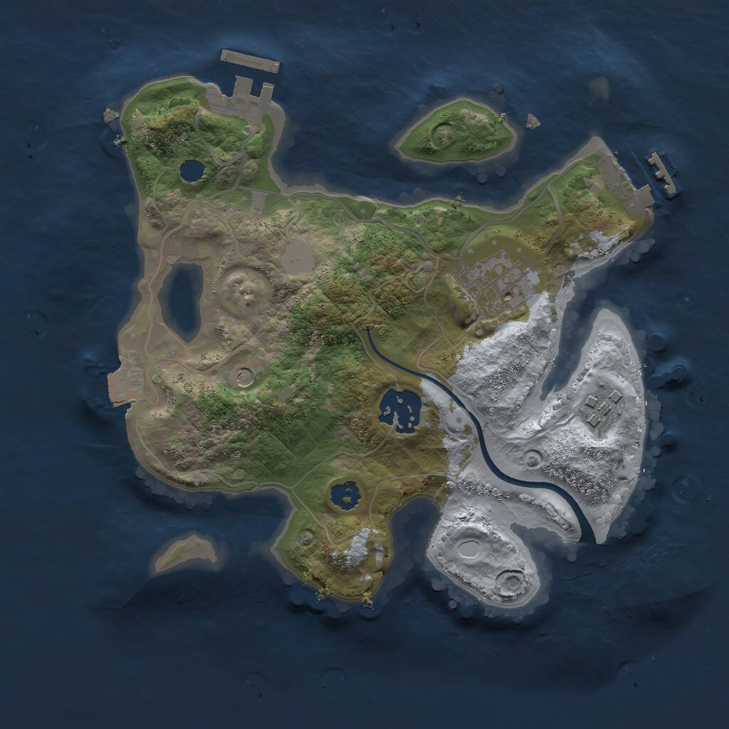 Rust Map: Procedural Map, Size: 2500, Seed: 45723, 7 Monuments