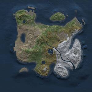 Thumbnail Rust Map: Procedural Map, Size: 2500, Seed: 45723, 7 Monuments