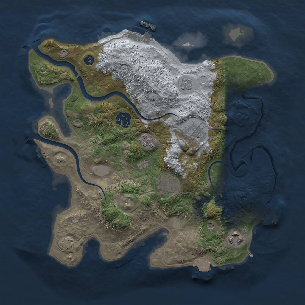 Rust Map: Procedural Map, Size: 3000, Seed: 9754230, 11 Monuments
