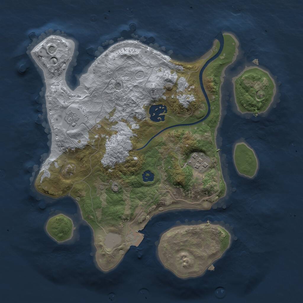 Rust Map: Procedural Map, Size: 2500, Seed: 350, 4 Monuments
