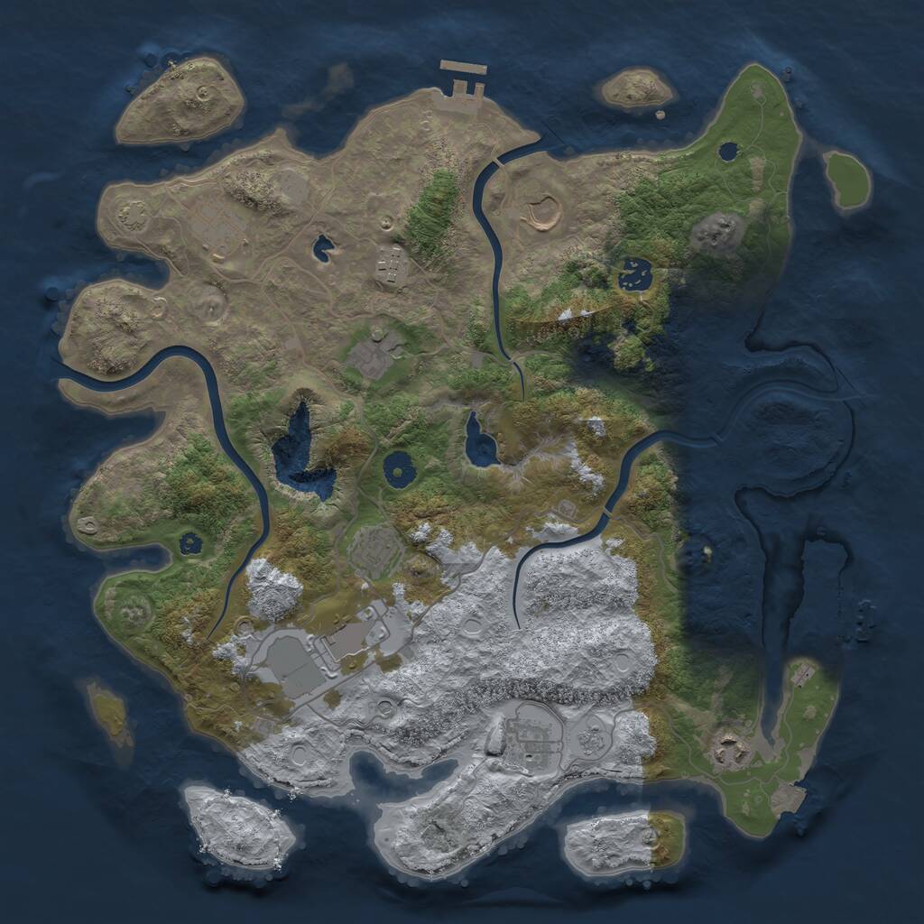 Rust Map: Procedural Map, Size: 4000, Seed: 1574201639, 15 Monuments