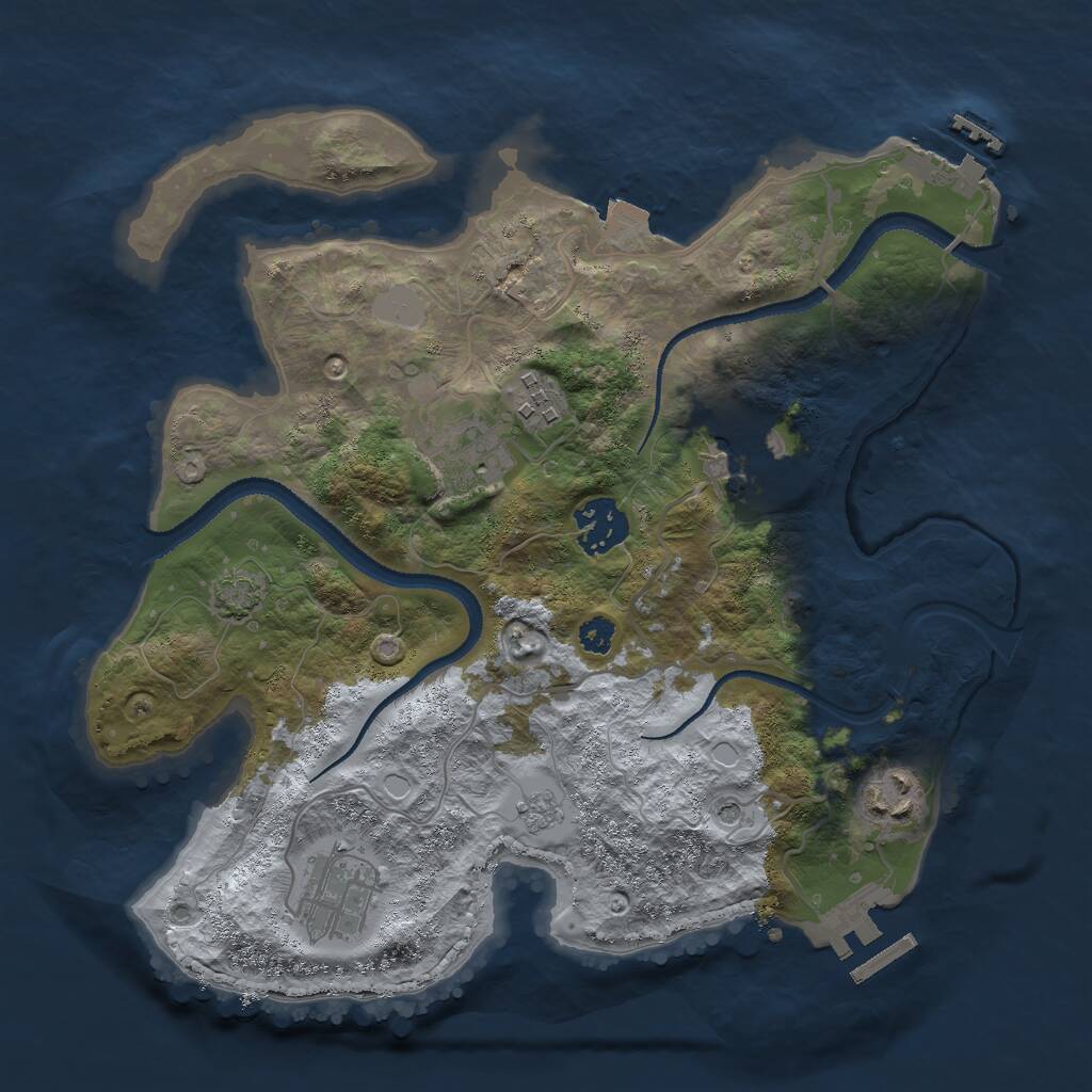 Rust Map: Procedural Map, Size: 3000, Seed: 312933704, 12 Monuments