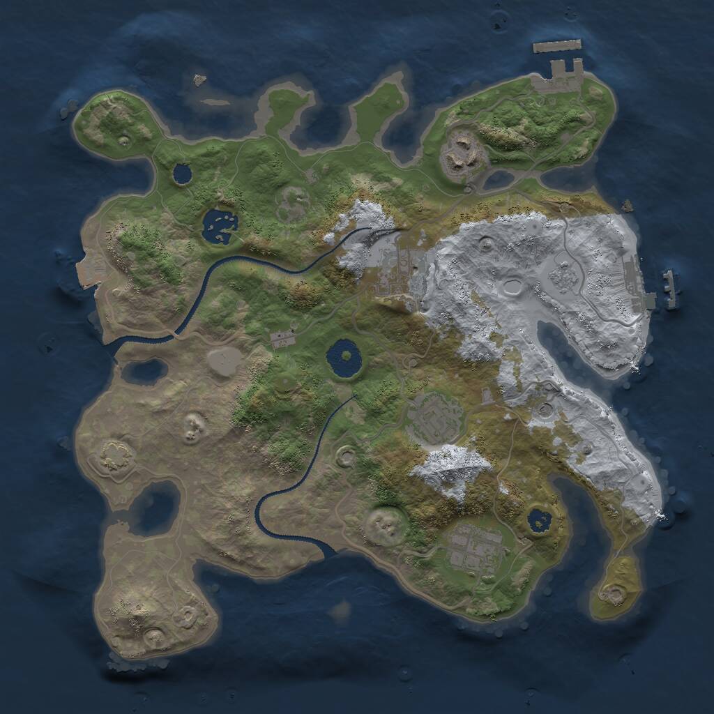 Rust Map: Procedural Map, Size: 3000, Seed: 170608, 11 Monuments