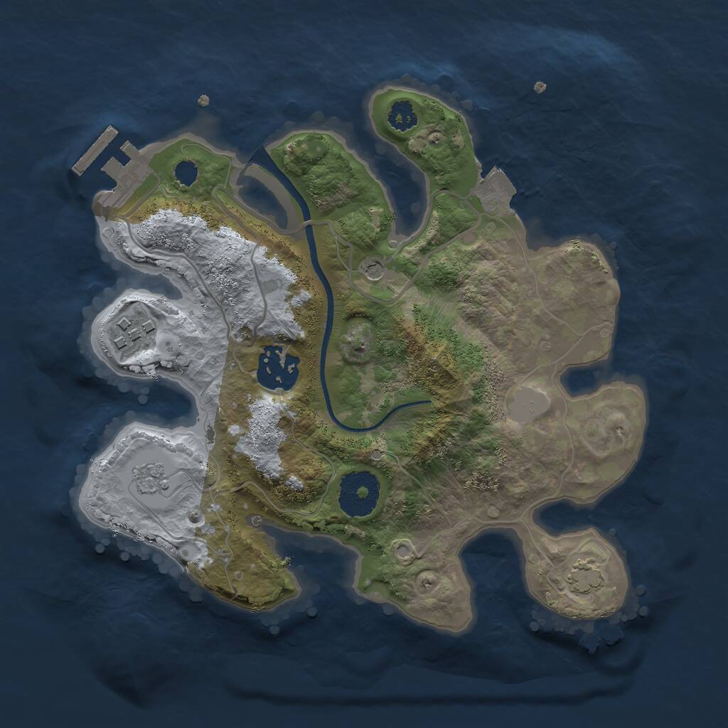 Rust Map: Procedural Map, Size: 2500, Seed: 1587341457, 7 Monuments