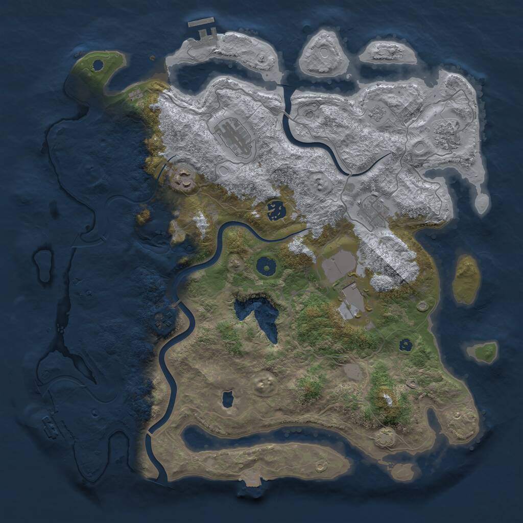 Rust Map: Procedural Map, Size: 4000, Seed: 626992475, 13 Monuments
