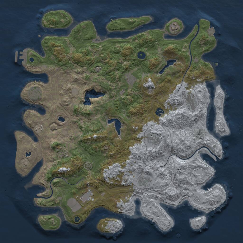 Rust Map: Procedural Map, Size: 4500, Seed: 2065011515, 15 Monuments