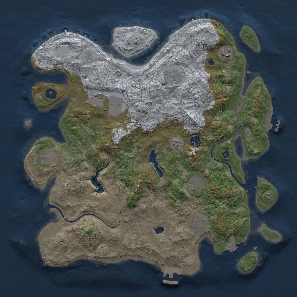 Rust Map: Procedural Map, Size: 4000, Seed: 2326598, 14 Monuments