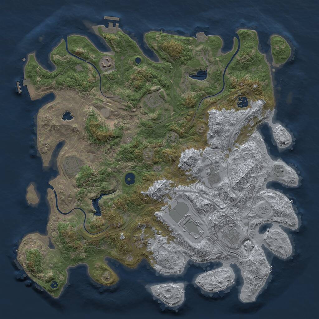 Rust Map: Procedural Map, Size: 4250, Seed: 1830368893, 15 Monuments