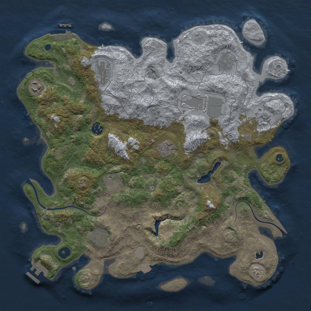 Rust Map: Procedural Map, Size: 4000, Seed: 252168, 16 Monuments