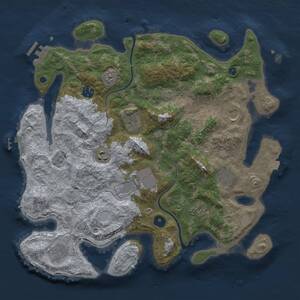 Thumbnail Rust Map: Procedural Map, Size: 3800, Seed: 1754275697, 15 Monuments