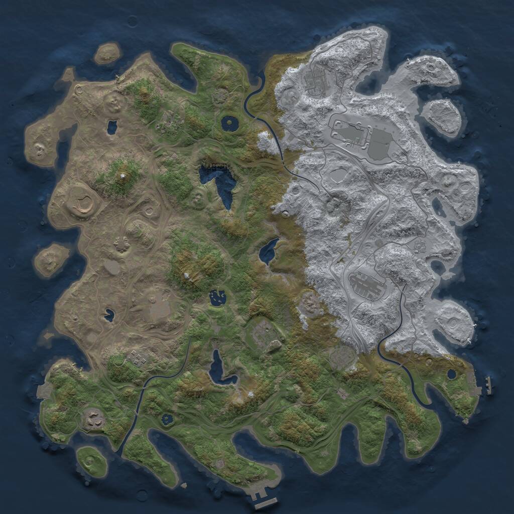 Rust Map: Procedural Map, Size: 4500, Seed: 241587704, 17 Monuments