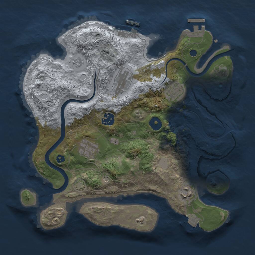 Rust Map: Procedural Map, Size: 3000, Seed: 69812, 11 Monuments
