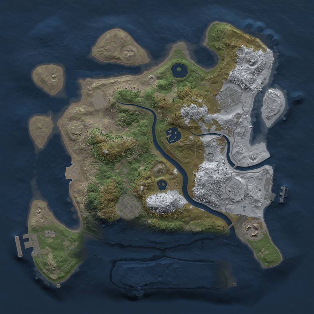 Rust Map: Procedural Map, Size: 3000, Seed: 94725578, 10 Monuments