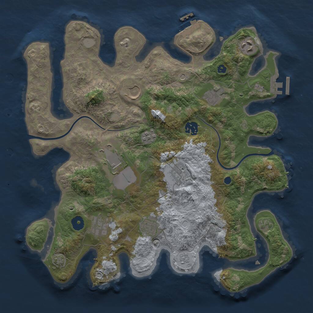 Rust Map: Procedural Map, Size: 3500, Seed: 536564575, 15 Monuments