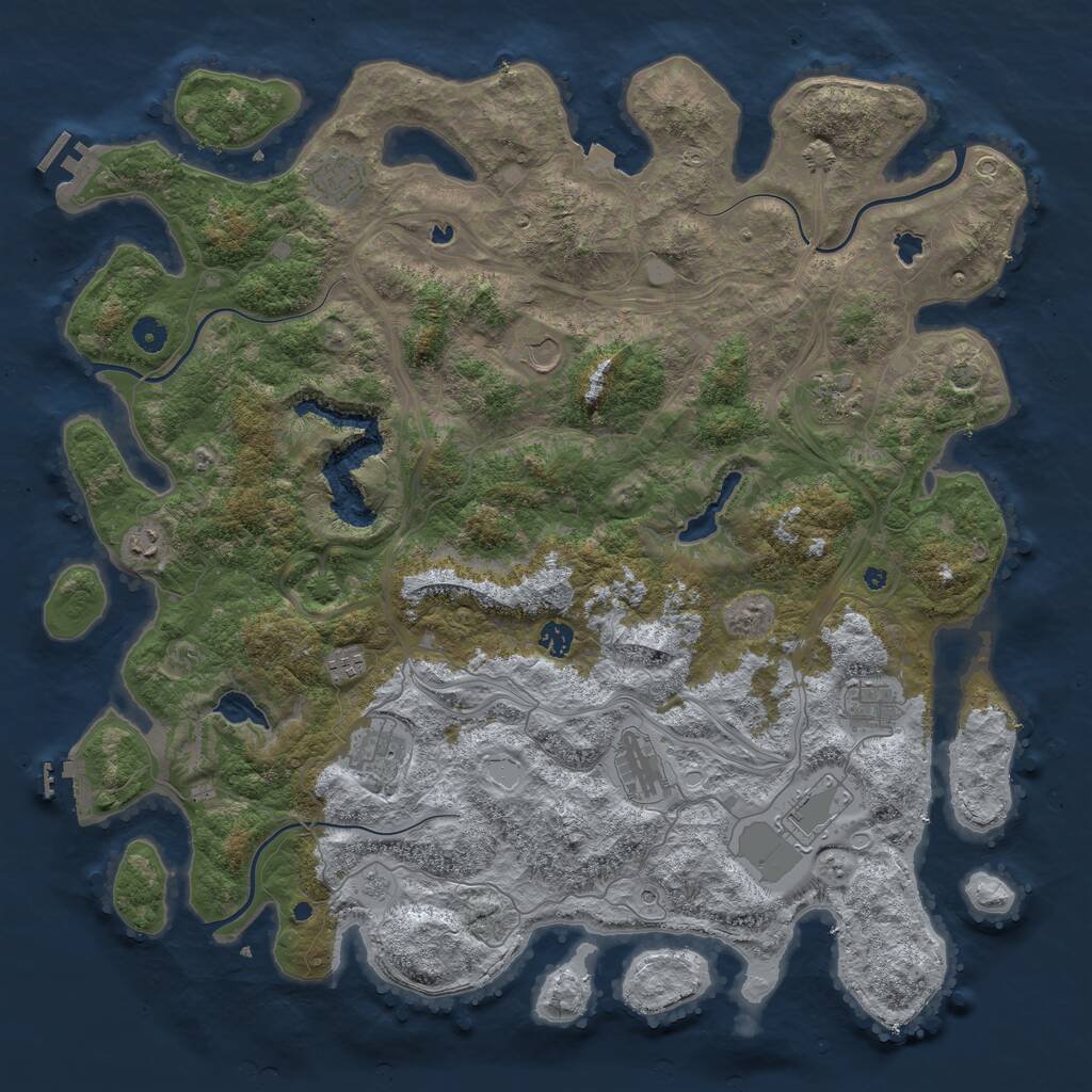 Rust Map: Procedural Map, Size: 4750, Seed: 195666475, 16 Monuments