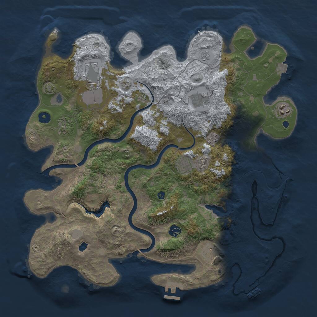 Rust Map: Procedural Map, Size: 4000, Seed: 896422621, 14 Monuments