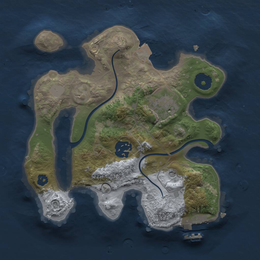 Rust Map: Procedural Map, Size: 2300, Seed: 16549, 5 Monuments