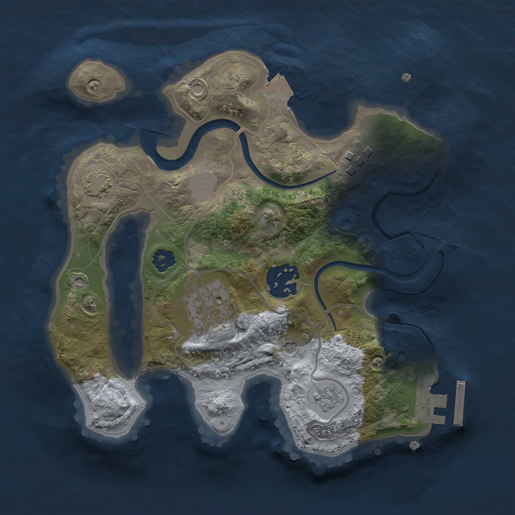 Rust Map: Procedural Map, Size: 2300, Seed: 16549, 8 Monuments