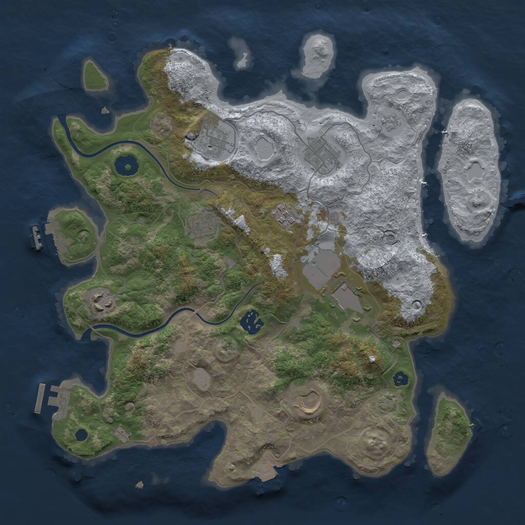 Rust Map: Procedural Map, Size: 3500, Seed: 235221067, 13 Monuments