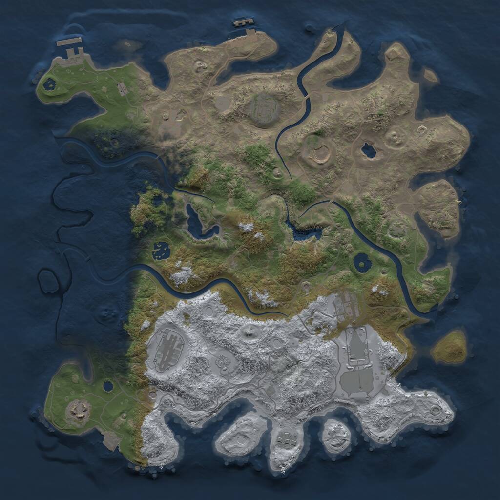 Rust Map: Procedural Map, Size: 4000, Seed: 1660417909, 15 Monuments