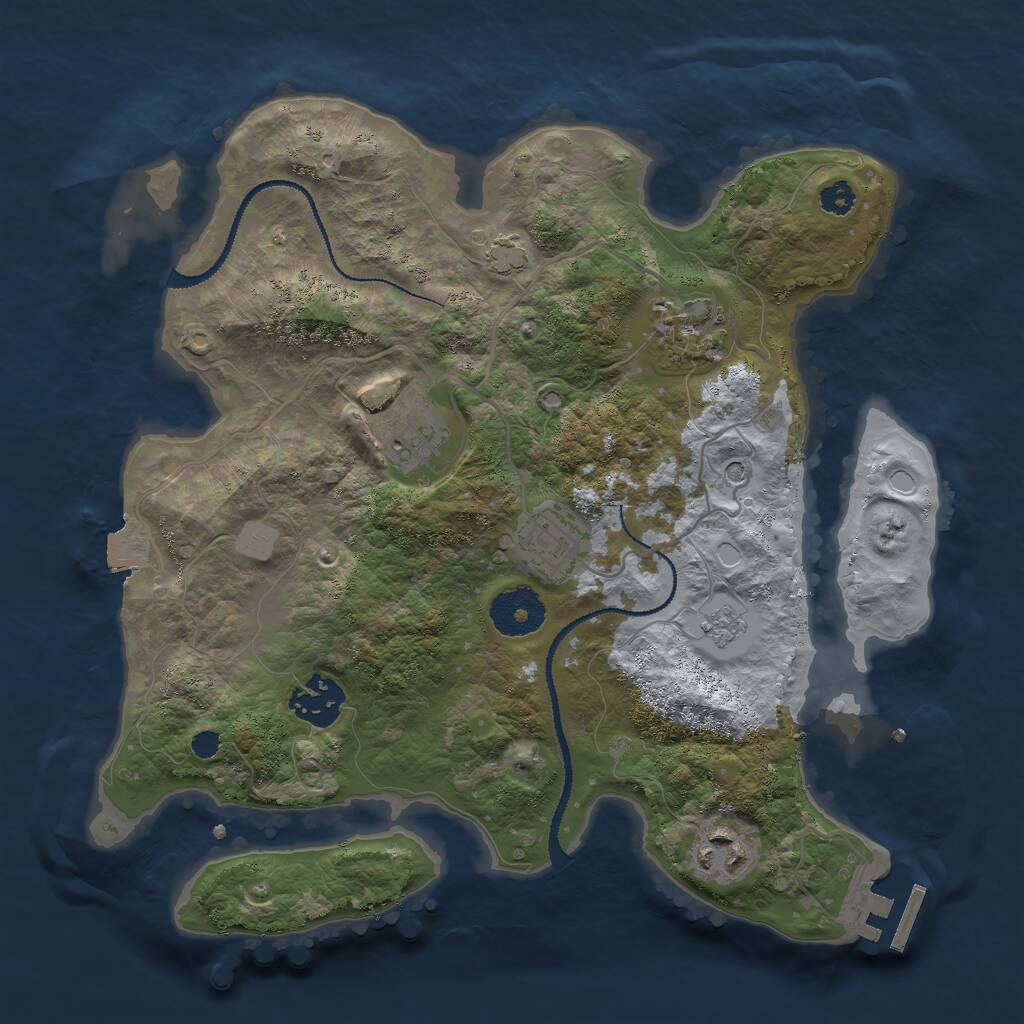 Rust Map: Procedural Map, Size: 3000, Seed: 467781862, 10 Monuments