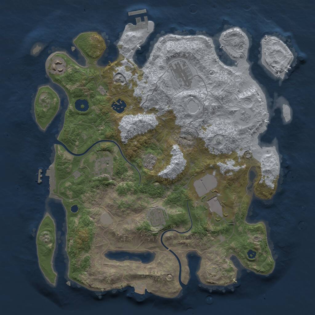 Rust Map: Procedural Map, Size: 3500, Seed: 917318110, 12 Monuments