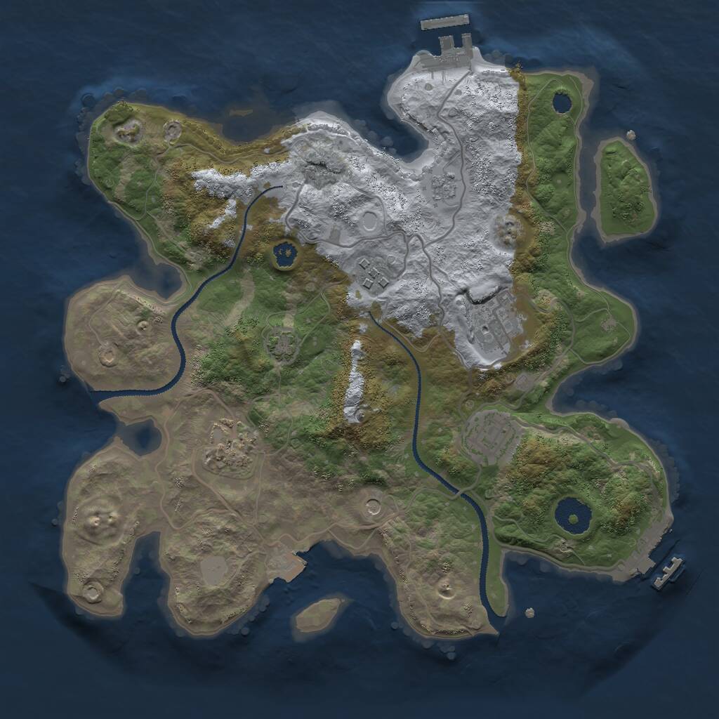 Rust Map: Procedural Map, Size: 3000, Seed: 700996950, 10 Monuments