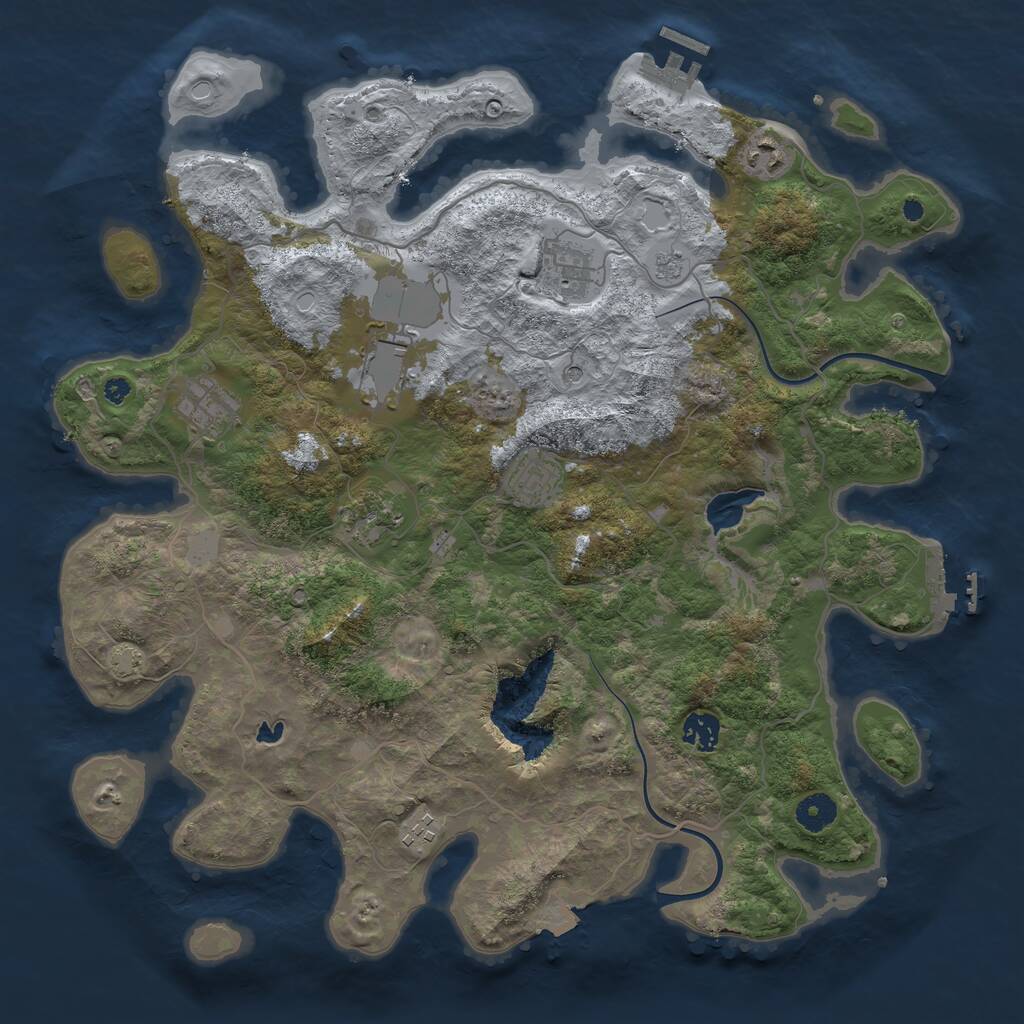 Rust Map: Procedural Map, Size: 4000, Seed: 977636613, 14 Monuments