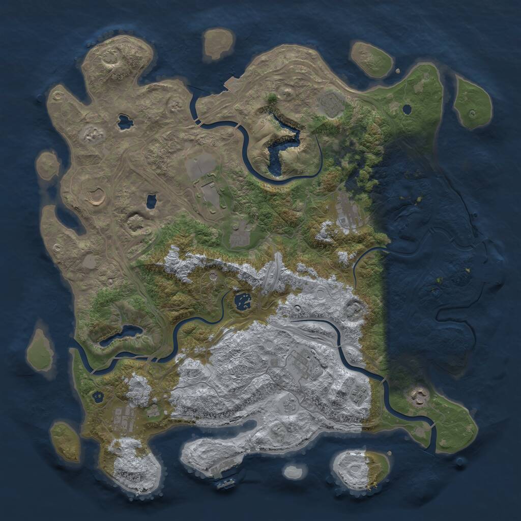 Rust Map: Procedural Map, Size: 4500, Seed: 18646, 16 Monuments