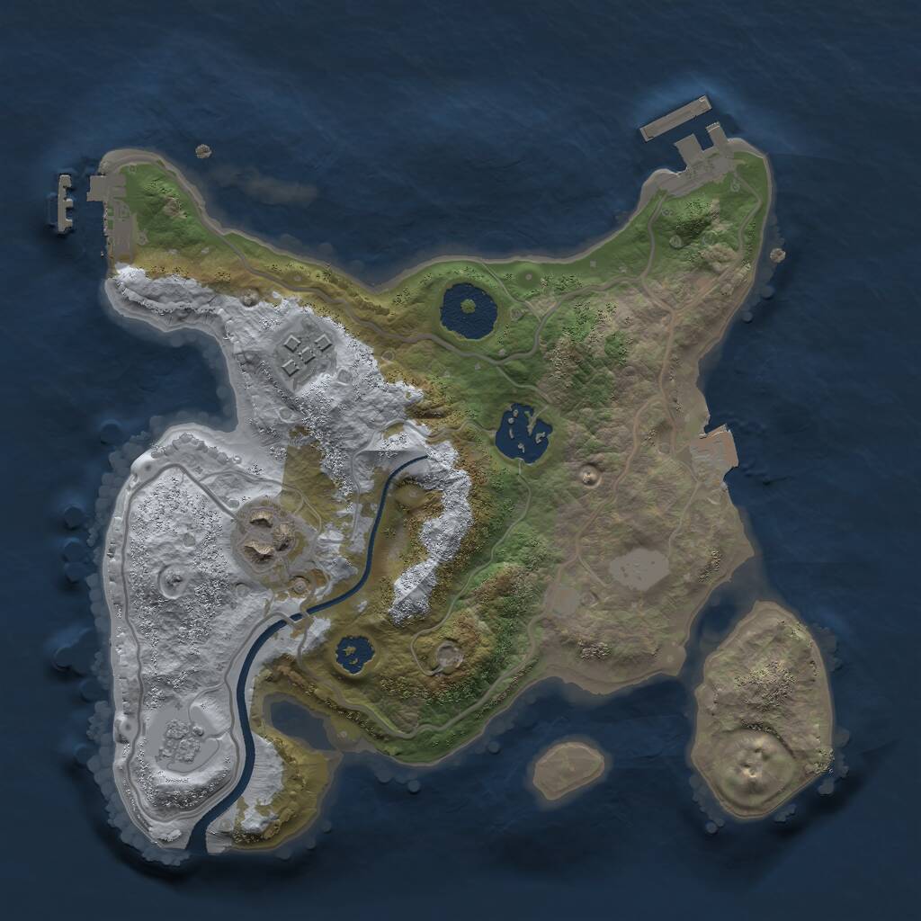 Rust Map: Procedural Map, Size: 2500, Seed: 50011, 7 Monuments