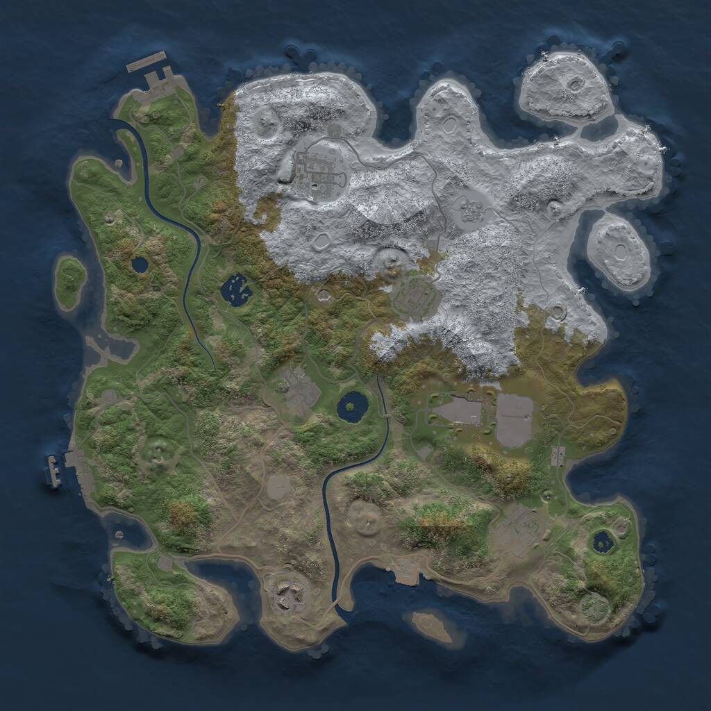 Rust Map: Procedural Map, Size: 3500, Seed: 314567, 13 Monuments