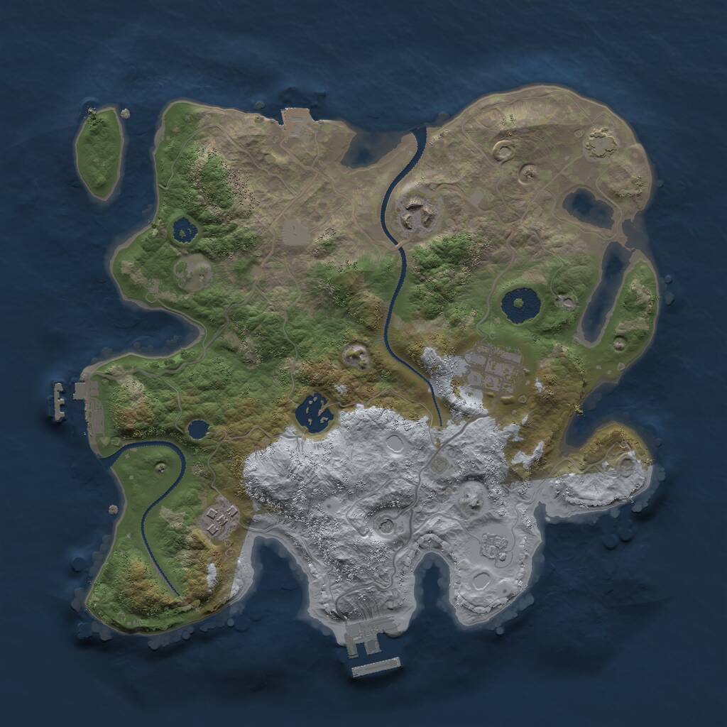 Rust Map: Procedural Map, Size: 3000, Seed: 8560123, 10 Monuments