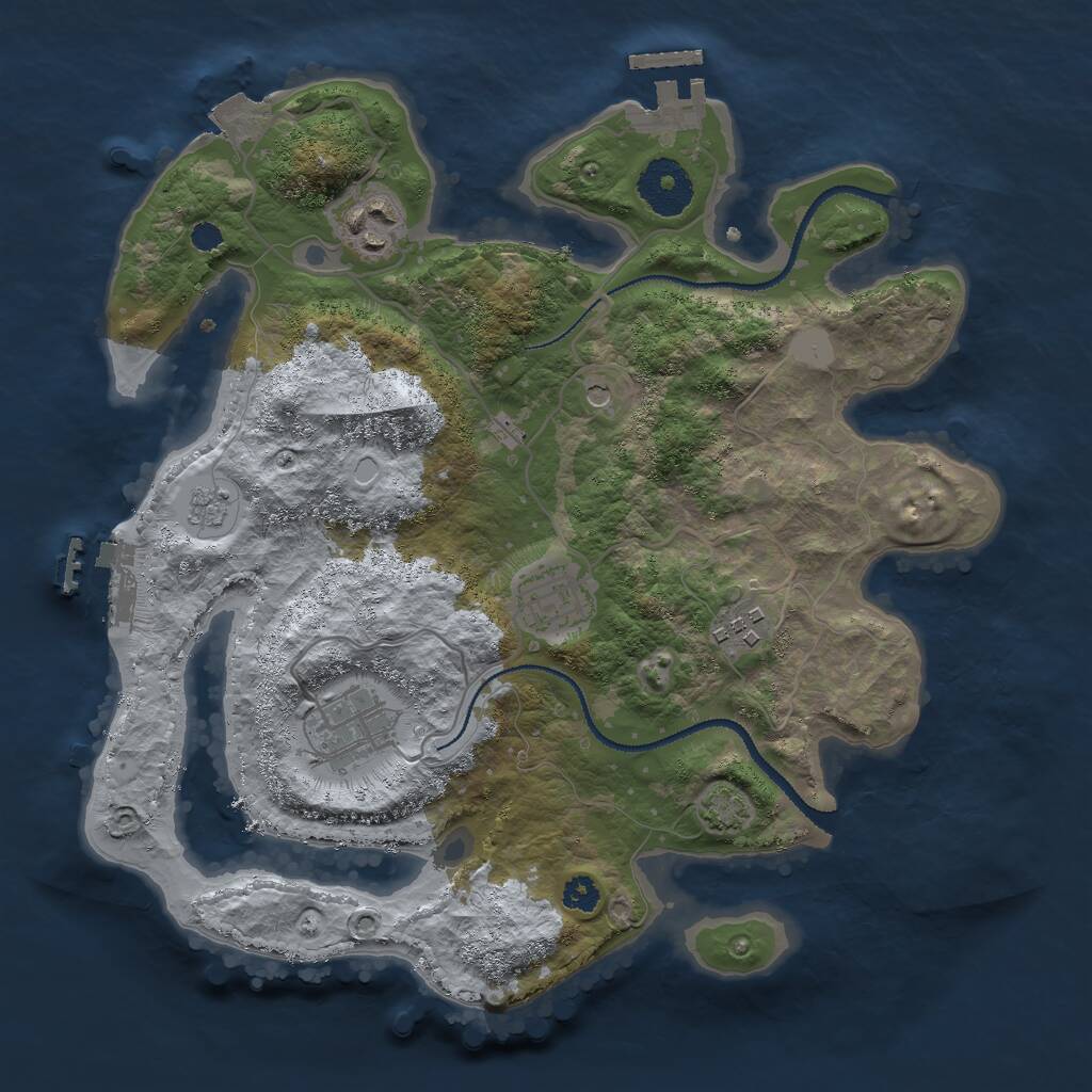 Rust Map: Procedural Map, Size: 3000, Seed: 1560977076, 10 Monuments
