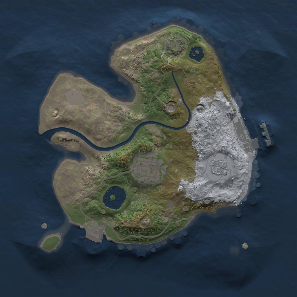 Rust Map: Procedural Map, Size: 2000, Seed: 158435242, 5 Monuments
