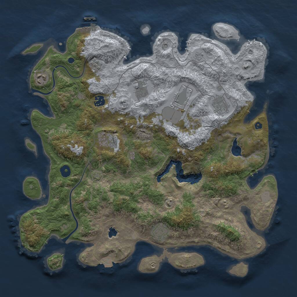 Rust Map: Procedural Map, Size: 4000, Seed: 396760842, 13 Monuments