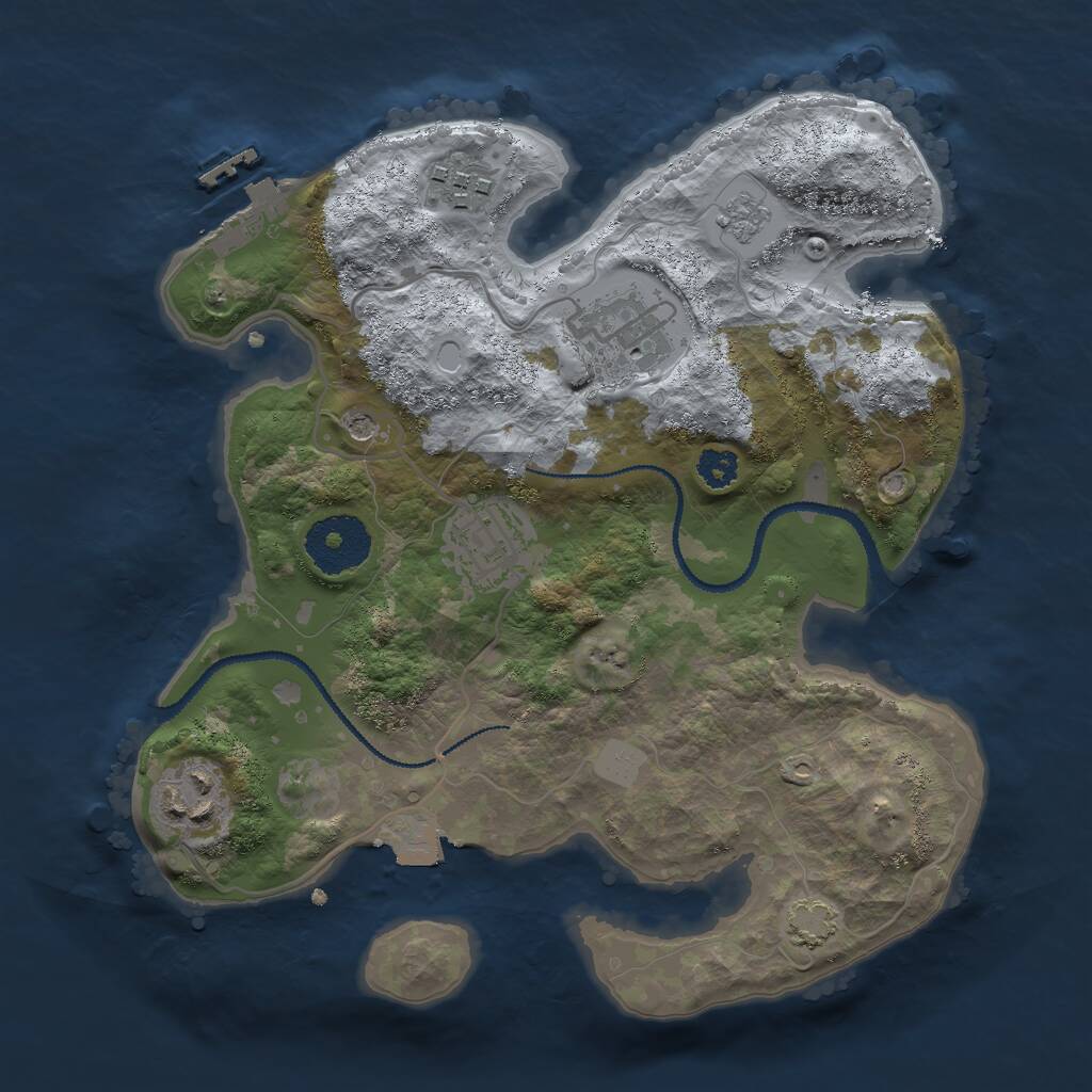 Rust Map: Procedural Map, Size: 2700, Seed: 176541, 9 Monuments