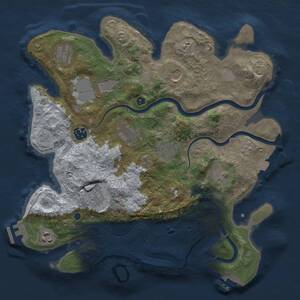 Thumbnail Rust Map: Procedural Map, Size: 3500, Seed: 1890823828, 16 Monuments