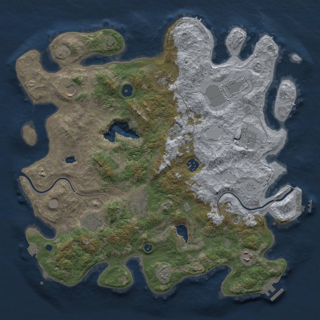 Rust Map: Procedural Map, Size: 4000, Seed: 1952401961, 15 Monuments