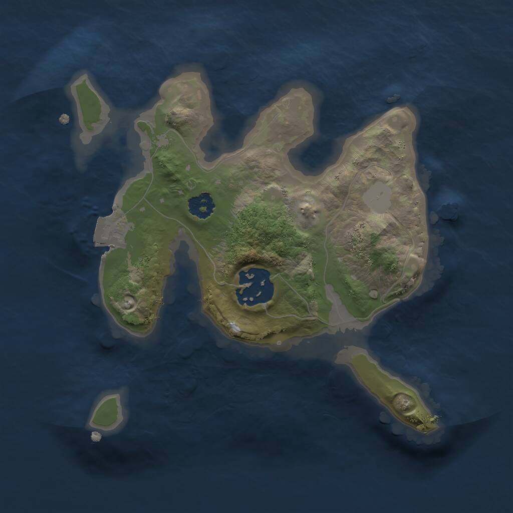 Rust Map: Procedural Map, Size: 2000, Seed: 119900, 2 Monuments