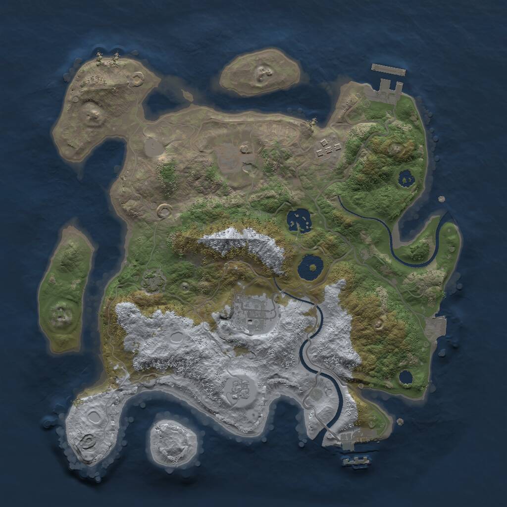 Rust Map: Procedural Map, Size: 3000, Seed: 1526587495, 9 Monuments