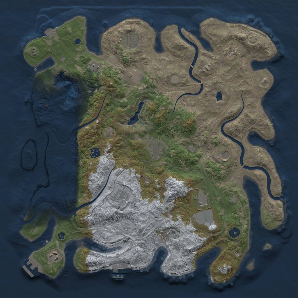 Rust Map: Procedural Map, Size: 4250, Seed: 28779, 16 Monuments