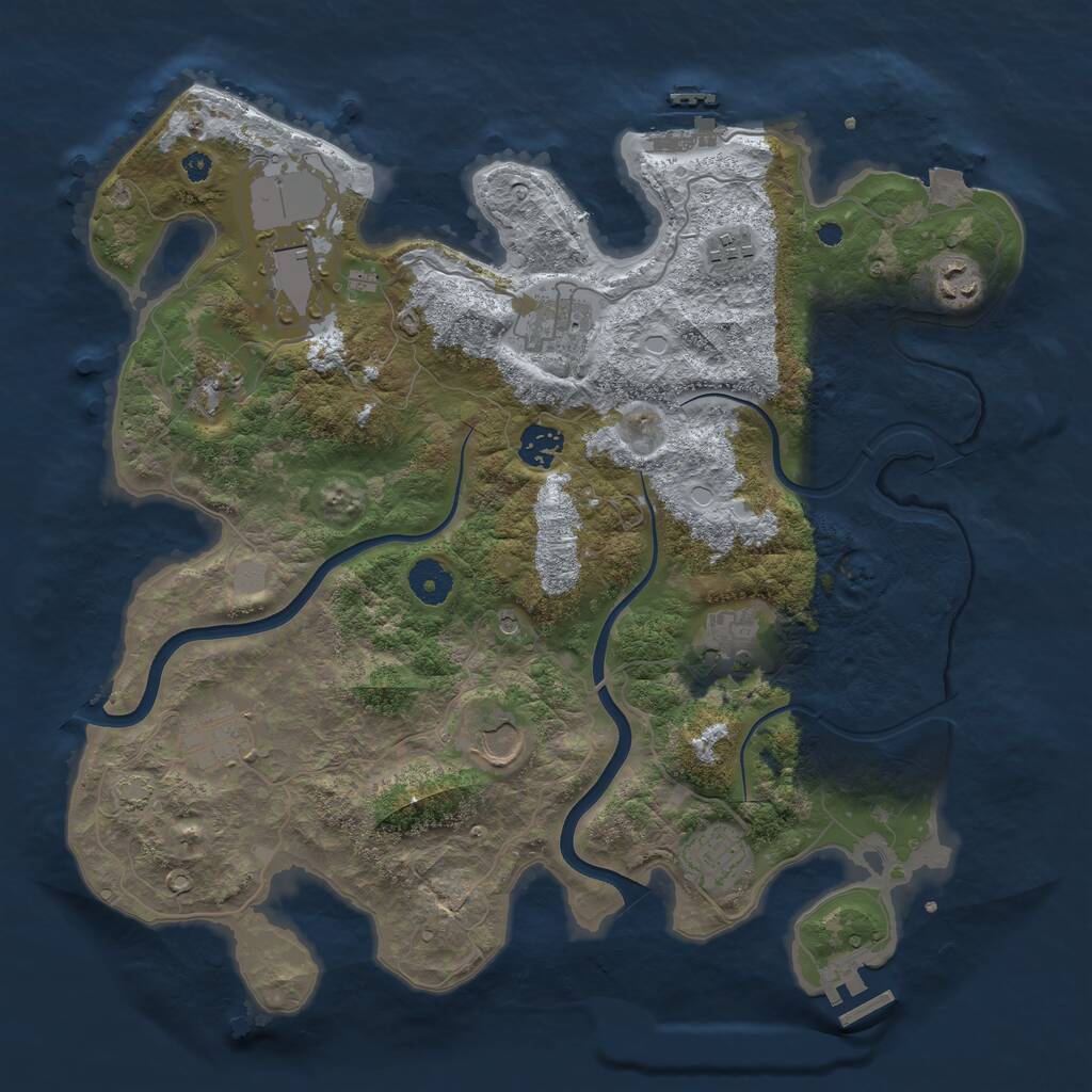 Rust Map: Procedural Map, Size: 3750, Seed: 34424148, 15 Monuments