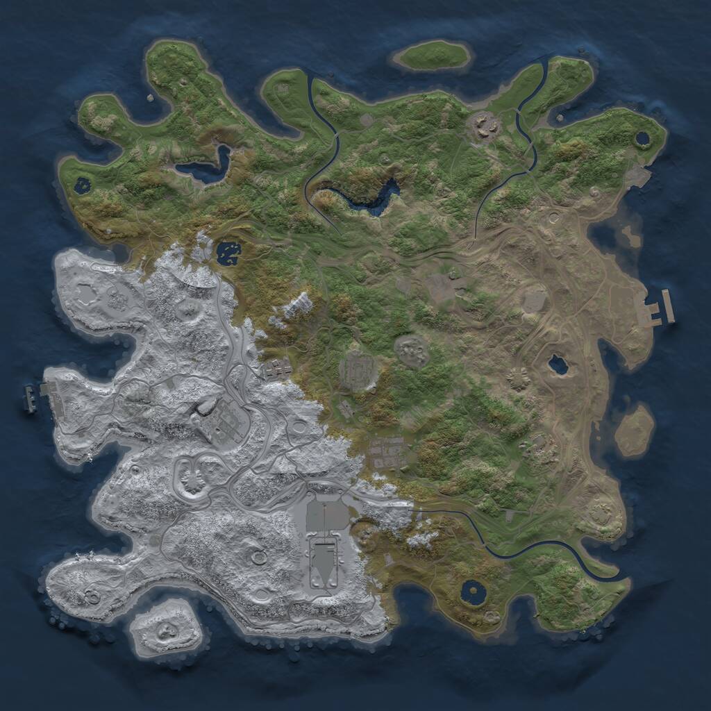 Rust Map: Procedural Map, Size: 4250, Seed: 1843988004, 15 Monuments